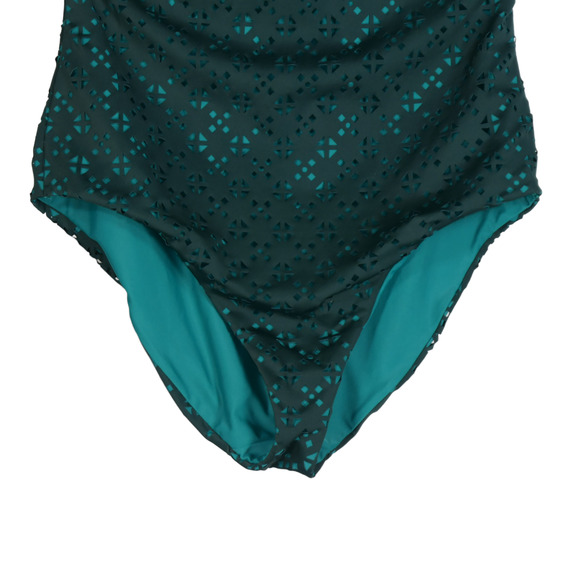 Loft Beach Green Halter Swimsuit Womens Size 12 Laser Cut Lightly Padded Bra - Picture 5 of 12